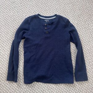 Lands’ End kids long sleeve thermal Henley tee size M/10H-12H Husky